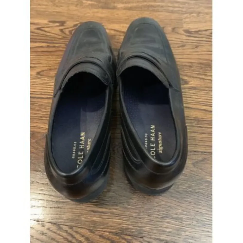 Cole Haan Black Leather Penny Loafers